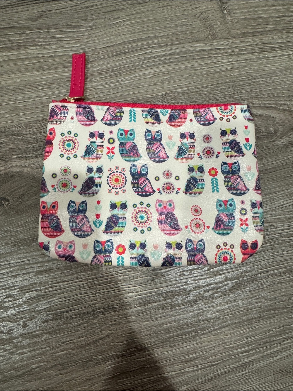Owl Print Accessorize Zipper Coin Purse Pouch - Like New